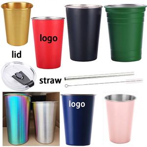 Vasos Tumbler Nuevos de 16oz al por Mayor, 500ml, de Pared Simple, Apilables, de Aluminio, para Fiestas, Cerveza, Bebidas Frías, Agua, 400ml, 600ml - Product Image 1