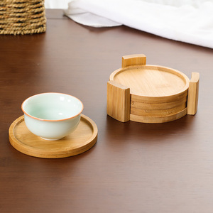 Posavasos de Bambú Redondo Resistente al Calor Antideslizante Estilo Chino Kung Fu, Juego de Alfombrillas para Ceremonia del Té - Product Image 3