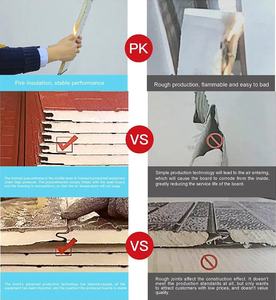 Panel Sandwich Baja Poliuretan Ringan 25mm untuk Eksterior, Pelapis Logam Motif Bata Palsu untuk Dinding Semen - Product Image 5