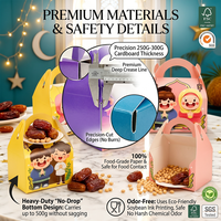 Set 24 Kotak Hadiah Karton Kartun Lucu Ramadan Eid Mubarak dengan 24 Pola Unik untuk Perlengkapan Pesta Anak-Anak