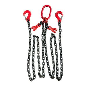 Cadena de elevación G80 de 6mm-32mm con pintura de horneado, eslinga de cuatro patas con ensamblajes, cadena de eslinga G80 para elevación - Product Image 4