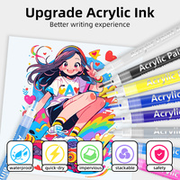 Livraison rapide, stylos à peinture acrylique à pointe extra fine de 0,7 mm, 12/18/24/28/36/48 couleurs, marqueur permanent pour papier