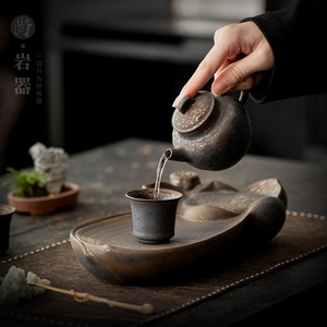 Juego de Té Chino Kung Fu, Tetera de Cerámica con Tapa, Dos Tazas, Bandeja de Té de Forma Irregular, Sin Plomo, para el Té de la Tarde, Condado de Dehua - Product Image 3