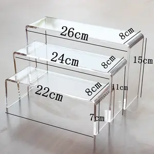 Customized U Shaped Stand Transparent Tablet Acrylic Display Riser Stand For Cupcake