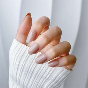 AIERFEI Color sólido Prensa <span class=keywords><strong>Uñas</strong></span> <span class=keywords><strong>en</strong></span> <span class=keywords><strong>uñas</strong></span> postizas <span class=keywords><strong>Uñas</strong></span> postizas ovaladas cortas brillantes - Product Image 5