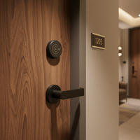 Serrure de porte intelligente d'hôtel sans effort - M1, carte-clé RFID à cryptage, détection 3 cm, durable, installation facile, verrouillage automatique à pêne dormant