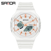 Reloj SANDA 6016 de Cuarzo Casual para Mujer, Relojes de Lujo para Hombre, Digital, Resistente al Agua 5ATM, Reloj Femenino