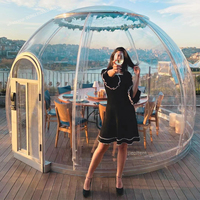Dôme géodésique en plexiglas transparent populaire 2021, tente à ouverture automatique rapide, quatre saisons, ignifuge, imperméable, 136 pieds carrés