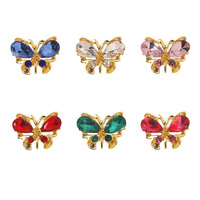 Nouveaux charms pour ongles en forme de papillon colorés, alliage de qualité supérieure, accessoires 3D pour nail art DIY, fournitures en gros