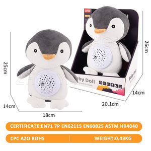 Zhorya peluche <span class=keywords><strong>pingouin</strong></span> blanc <span class=keywords><strong>bruit</strong></span> machine avec projecteur veilleuse musicale bébé sommeil doux apaisant animaux en peluche jouet - Product Image 6