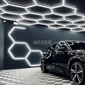 Lampes de travail en nid d'abeille 25 U LED à intensité variable et à courant alternatif Hexagonal Luces LED Para Garaje pour voiture Station Gym ou <span class=keywords><strong>Garage</strong></span> Plafond - Product Image 3