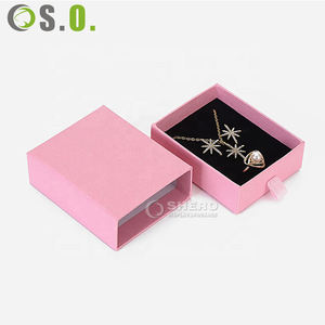 Factory Manufacturer Pink Paper Jewelry Box Custom Size <b>Ring</b> Box with Logo Bracelet Box Necklace Box - Product Image 1