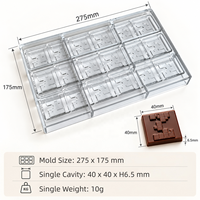 Moule carré fin en polycarbonate personnalisé pour barres chocolatées, tablettes de dégustation, bonbons, outil de pâtisserie et de confiserie