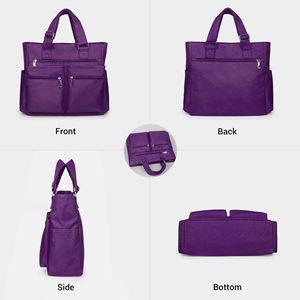 Bolsa de Mano de Nailon con Múltiples Bolsillos para el Trabajo y Viajes, Bolsa de Hombro Impermeable con Cremallera - Product Image 4
