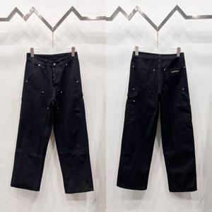 <span class=keywords><strong>Chrome</strong></span> Hearts Jeans en denim taille mi-haute, coupe droite ample, délavé, avec étiquette en cuir en forme de croix, style urbain - Product Image 5