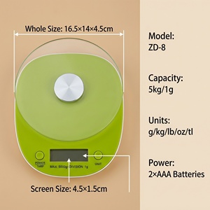 Bilancia Elettronica da <span class=keywords><strong>Cucina</strong></span> per Uso Domestico, Capacità 5kg, con Piano in Vetro Temperato - Product Image 5
