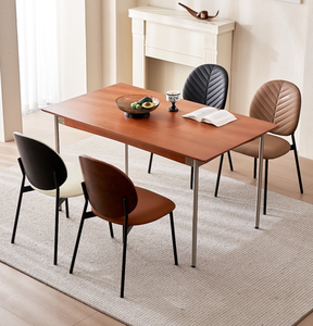 Italian Luxury <strong>Dining</strong> Chair Modern Metal MDF High-End Hotel Quality for Home <strong>Dining</strong> <strong>Table</strong> Backrest <strong>Stool</strong> for Living Room Bedroom - Product Image 1