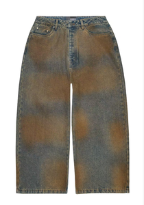 ملابس الشارع OEM مصنع الجملة مستقيم تناسب الوزن الثقيل الدنيم الرجال واسع الساق الجينز الفضفاضة - Product Image 2