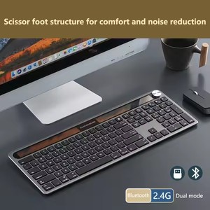 USB Interface Solar Powered 110-Key Silent Office Keyboard BT2.4GHz Dual Model <strong>Wireless</strong> for <strong>Laptop</strong> &amp; Desktop New Condition - Product Image 6