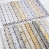 Papier adhésif vinyle auto-adhésif Jinyi, résistant à l'huile et à l'eau, effet marbre blanc et gris, pour meubles et revêtements muraux