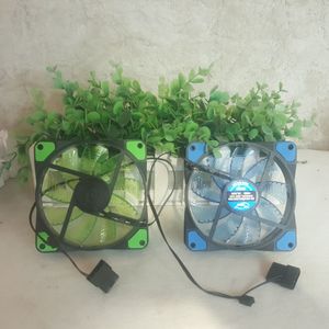 Yakoo 12Cm Dc Brushless <b>Fan</b> With 15 Led Lights Blue Black <b>Computer</b> Case Cooling - Product Image 4