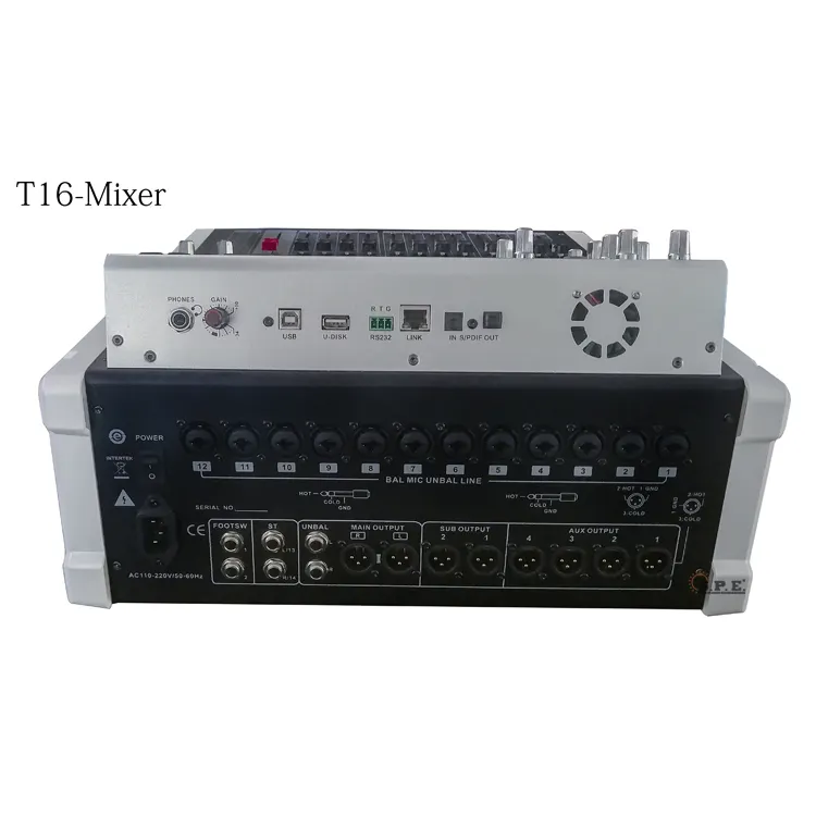 Spe T-16 Digitale Mixing Console Audio Mixer 16 Kanaals Geluidskaart Recorder Professionele Audio Digitale Mixer