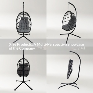 Panier suspendu en rotin pliable personnalisé pour l'e-commerce transfrontalier, exclusif, avec coussin DL05 - Product Image 2