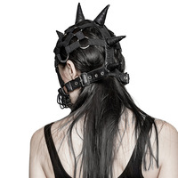 Masque facial unisexe en cuir tressé Steampunk, style Anime Gothique, couleur unie, taille adulte, pour cosplay, fêtes et occasions spéciales, transfrontalier