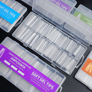 Tszs Chất Lượng Cao Dài Quan Tài Mềm Gel Mẹo 240 cái/hộp Rõ Ràng Acrylic Đầy Đủ Bìa 12 Kích Thước Quan Tài Móng Tay Giả Móng Tay Bán Buôn - Product Image 4
