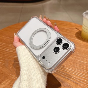 Funda Magnética Transparente de Lujo con Rotación de 360 Grados para <span class=keywords><strong>iPhone</strong></span> 17 Air 16 Pro Max 15 Plus 14 13 12 11 - Product Image 1