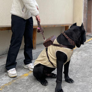 Özel lüks yumuşak deri köpek Poop çanta tutucu seti ile koşum ve tasma ayarlanabilir geri dönüşümlü su geçirmez küçük büyük Pet yaka - Product Image 6
