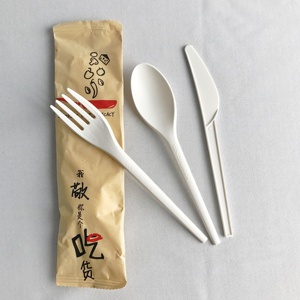 Vente chaude 6.5 POUCES <span class=keywords><strong>Biodégradable</strong></span> Jetable Cuillère Fourchette CPLA Couverts Kits - Product Image 2