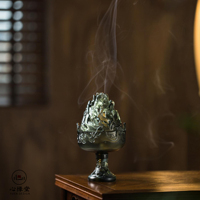 Brûleur d'encens en verre Pâte de Verre résistant à la chaleur, encensoir Boshan en Liuli fait main par moulage à la cire, décoration Zen de luxe