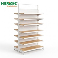 Étagère de présentation de supermarché Hibright, métallique, double face, de moyenne capacité, personnalisable