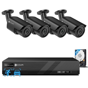 Système de caméra CCTV 4COVR 4Pcs 8Mp 4K, <span class=keywords><strong>kit</strong></span> NVR <span class=keywords><strong>8</strong></span> canaux 2TB, ensemble complet, détection de mouvement AI, vision nocturne, <span class=keywords><strong>surveillance</strong></span> vidéo IP noire - Product Image 1