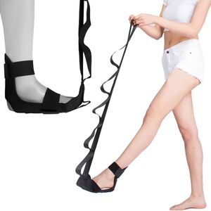 Sangle de yoga noire réglable pour étirements, correction des jambes, des pieds et des chevilles, utilisation avec tapis de yoga pour exercices de fitness - Product Image 3