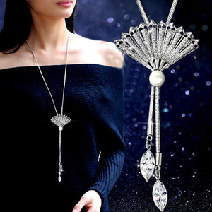 批发时尚水钻鱼项链女长链项链 - Product Image 3