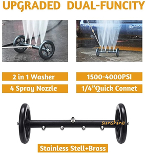 Nettoyeur de Surface pour lavage de voitures, outil de nettoyage sous-chariot, <span class=keywords><strong>balai</strong></span> à <span class=keywords><strong>eau</strong></span> pour lave-linge à pression avec 3 pièces de baguettes d'extension, 15x16 pouces - Product Image 6