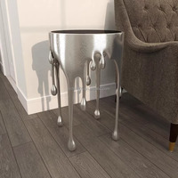 Table basse ronde extensible moderne en fibre de verre, design goutte d'eau, pour salon et hôtel – Collection Luxe Décor