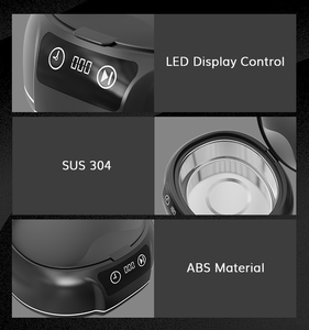 Limpiador ultrasónico eléctrico <span class=keywords><strong>de</strong></span> gran capacidad <span class=keywords><strong>de</strong></span> 700 ml, 48 kHz, limpieza profunda para cepillos <span class=keywords><strong>de</strong></span> dientes, gafas, retenedores, joyas y collares. - Product Image 2