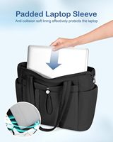 Sac fourre-tout en nylon matelassé grande capacité personnalisé pour femmes avec fermeture éclair, porte-gobelet et compartiment pour ordinateur portable