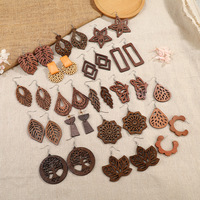 Pendientes de Madera Africanos Boho Colgantes Bohemios Ligeros Estilo Étnico para Mujer