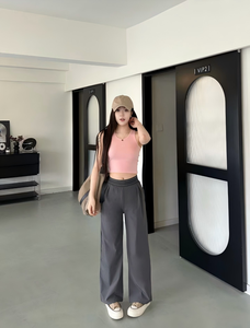 <span class=keywords><strong>Pantalon</strong></span> décontracté vintage pour femme de <span class=keywords><strong>haute</strong></span> qualité, coupe <span class=keywords><strong>large</strong></span>, <span class=keywords><strong>taille</strong></span> élastique, tricoté, ample, amincissant et léger - Product Image 4