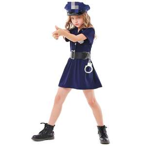 Tenue de carnaval Costume d'officier enfants impertinent sergent Costume livre jour habiller uniforme de flic ensemble de vêtements de carrière pour enfants - Product Image 1