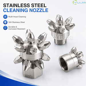360. Stainless Steel Rotary Multi-Head Cleaning Nozzle Straight Jet <b>Spray</b> for Construction Surface <b>Cleaner</b> - Product Image 1