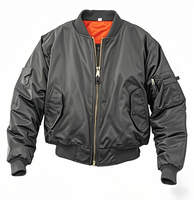Chaqueta Bomber AQTQ al por Mayor con Logotipo Personalizado, Chaqueta de Piloto Aviador de Nailon Satinado para Hombre, Talla Grande, Forro Térmico para Otoño e Invierno
