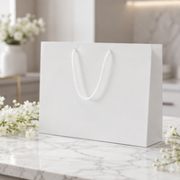 Sac de shopping en papier de luxe avec poignée en corde de coton, sac de transport personnalisé imprimé pour emballages cadeaux