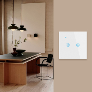 Smart Life совместимый 400W/Gang 2-Gang Сенсорная панель Wi-Fi переключатель прочный для светодиодных потолочных настенных светильников Универсальное напряжение США/ЕС/Великобритания - Product Image 1