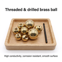 Tapped Brass Ball Internal Thread Hole H62 Solid Metal Sphere Polished Precision Hardware Accessory Fitting Part