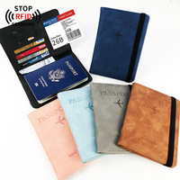 Dompet Paspor Anti RFID Kulit PU dengan Banyak Slot Kartu, Pelindung Identitas dari Pencurian Data